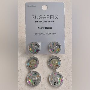 Sugarfix by Baublebar Slow Burn CD Music Dangling Earrings 80s 90s Fun!